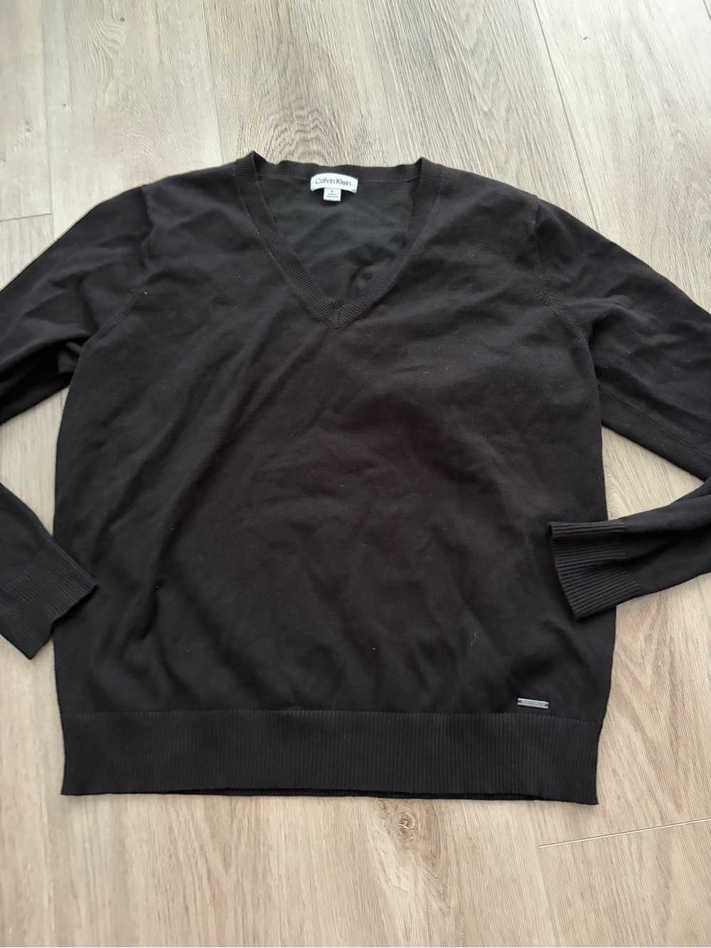 Calvin Klein Women's 'V-Neck Sweater - Black Size Large
